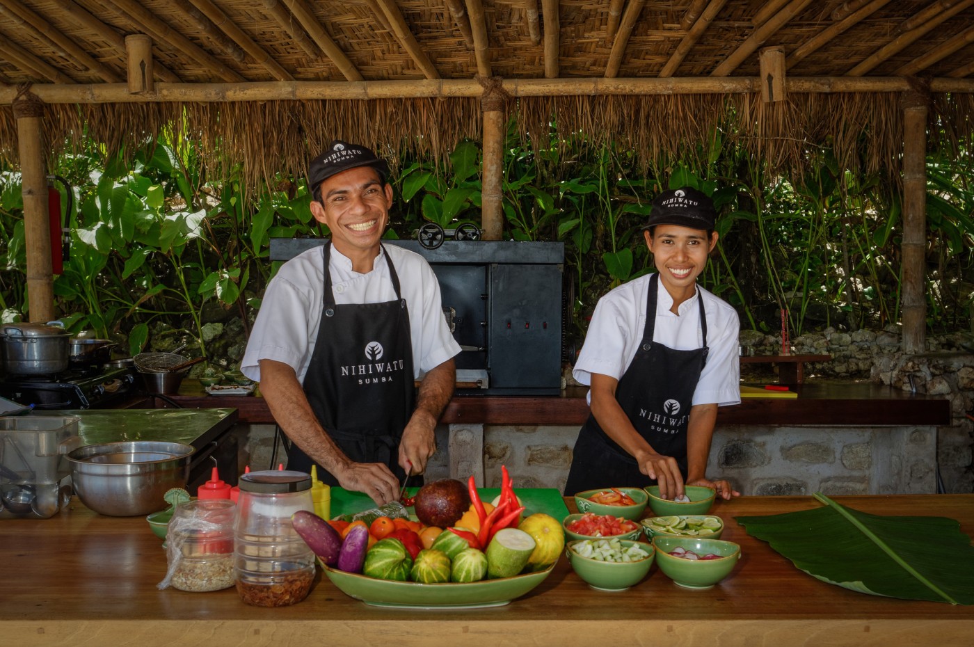chefs and food at NIHI Sumba, Indonesia