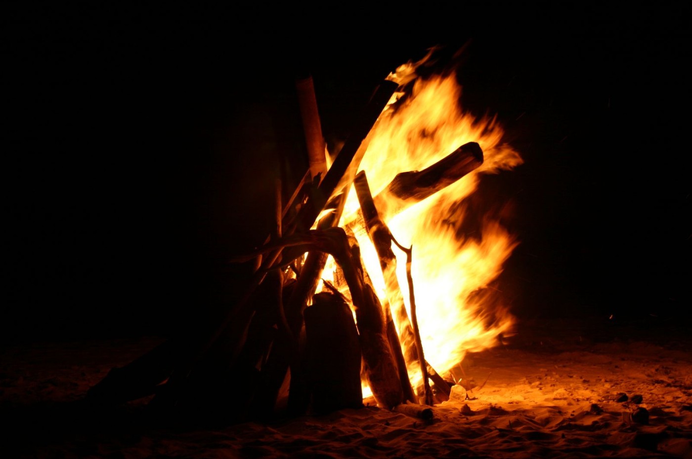 Bonfire at Nikoi Island, Indonesia