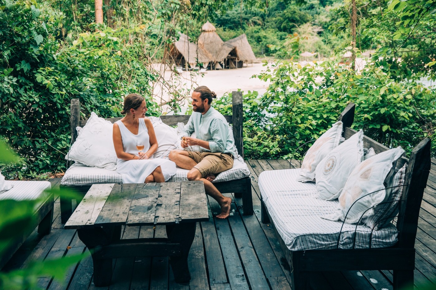 2 people in sofas at Greystoke Mahale, Tanzania