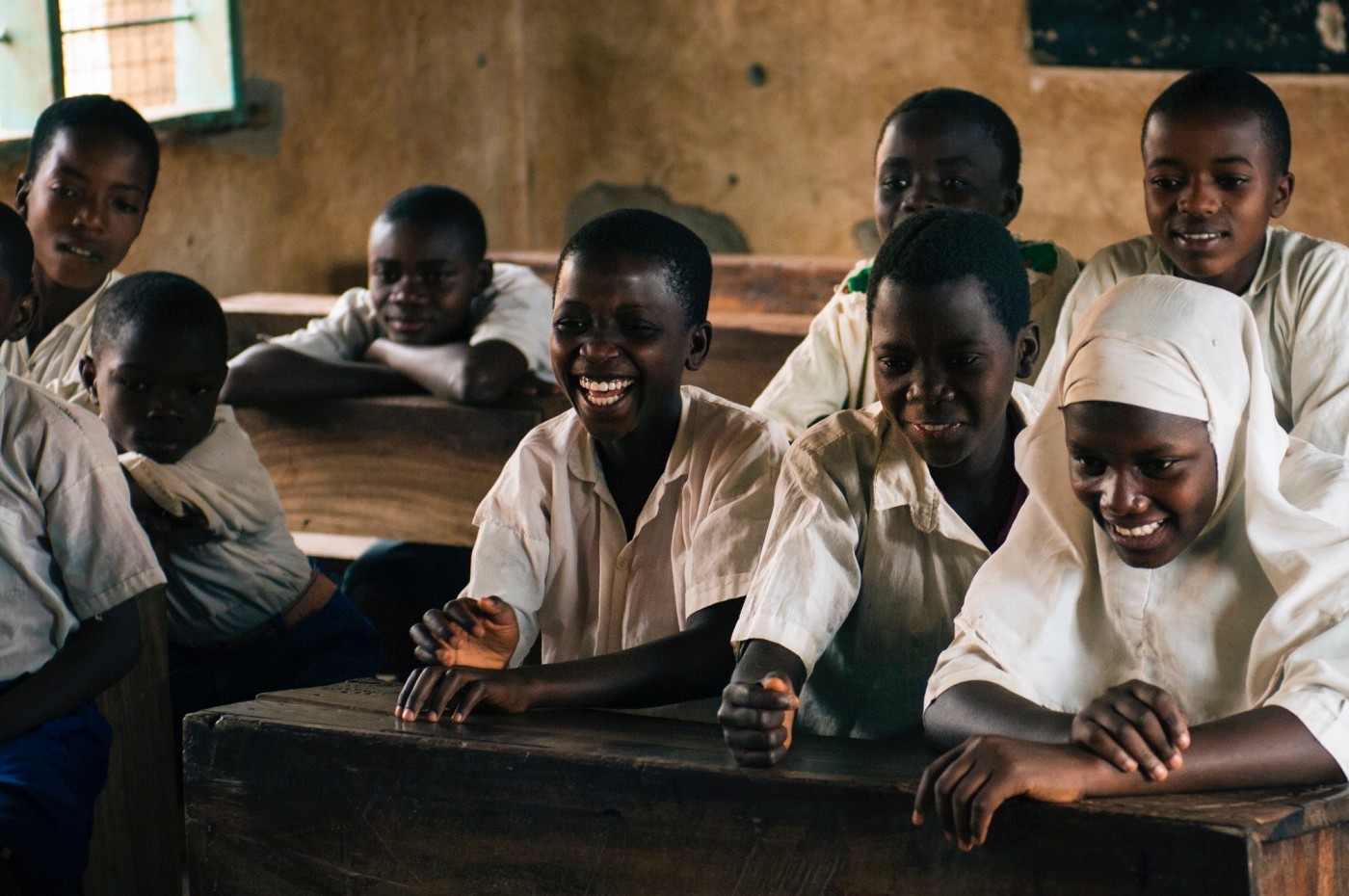 smiling children in school close to Greystoke Mahale, Tanzania