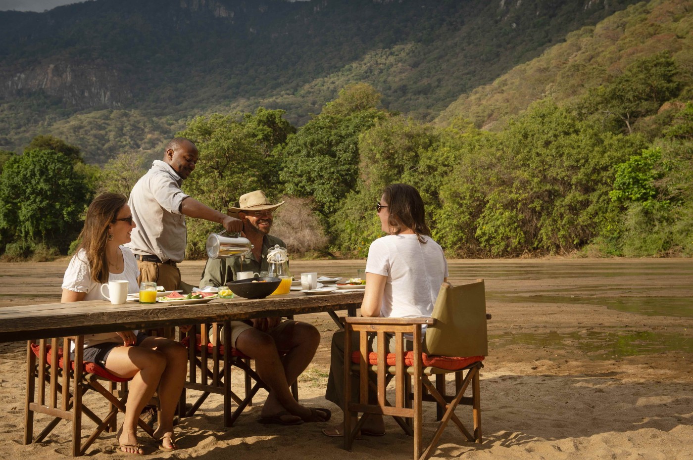 Breakfast and people at Wayo Manyara Green Camp, Tanzania