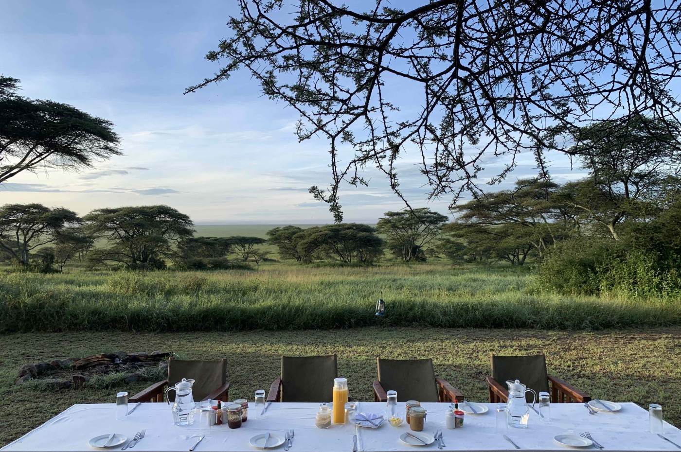 set table at Wayo Serengeti Green Camp, Tanzania