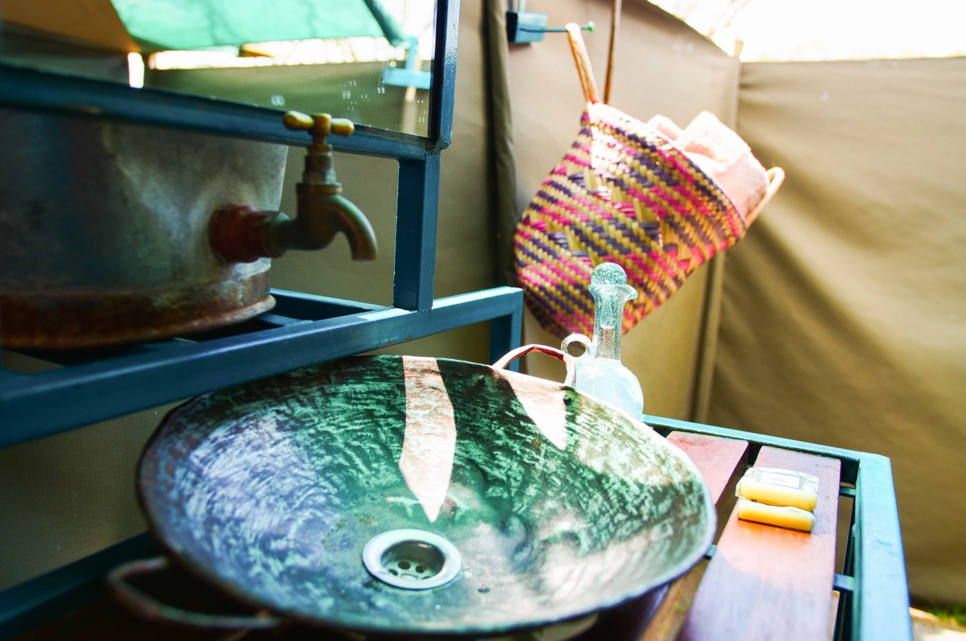 zink and bathroom at Wayo Serengeti Green Camp, Tanzania