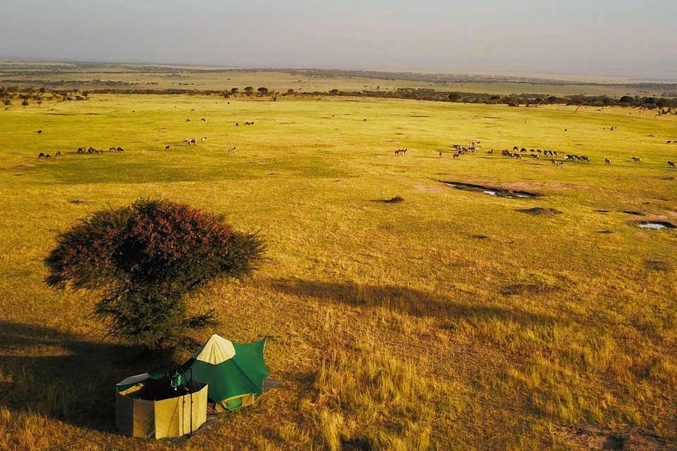 tent and savannah at Wayo Serengeti Green Camp, Tanzania